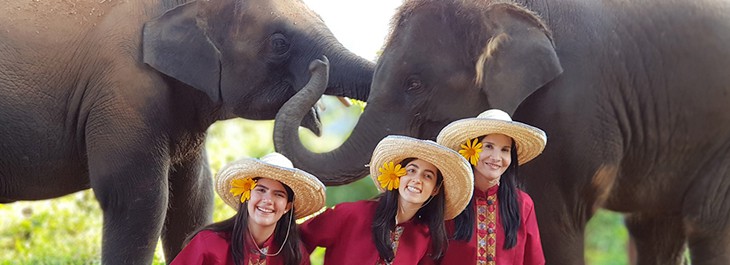 women at elephant rescue park