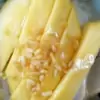 close up of mango and sticky rice