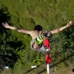 man bungy jumping