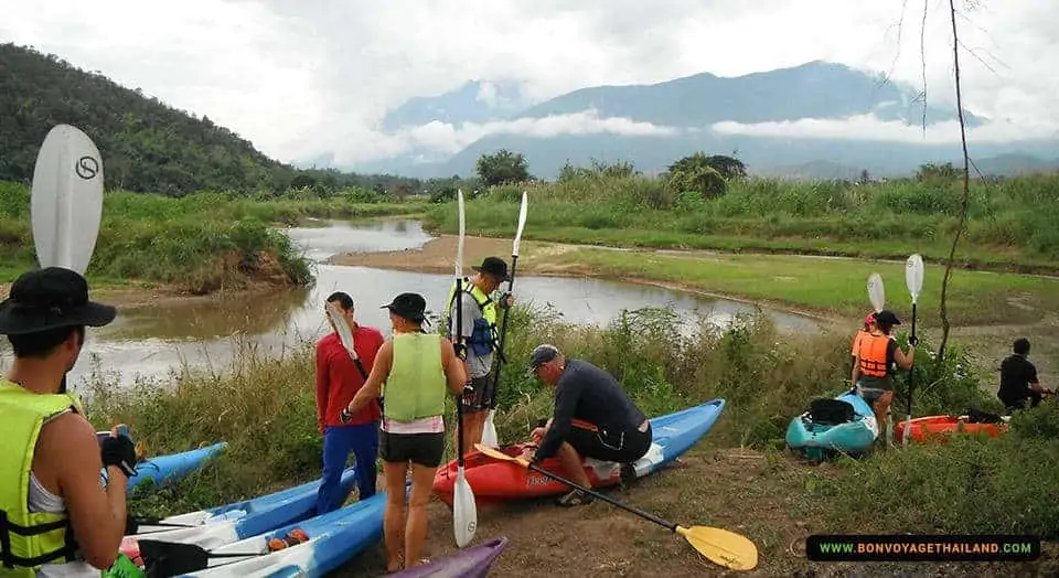 getting ready to kayak