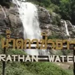 wachirathan waterfall sign on doi inthanon