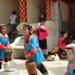 hill tribe young girls' performance at doi suthep temple