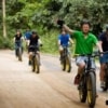 group of people riding on e-bikes