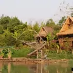 view of local farmer's houses along the ping river