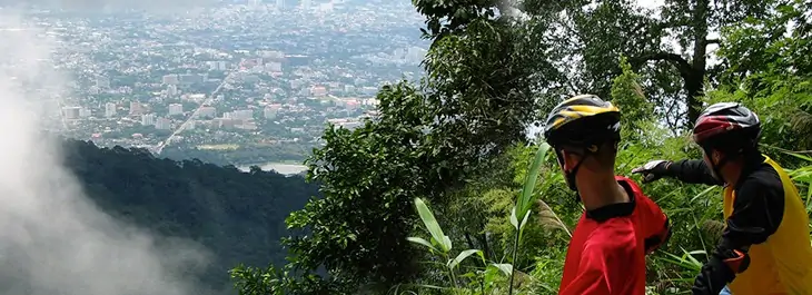 beautiful mountain view overlooking chiang mai city
