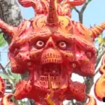 demon statue at white temple (wat rong khun) in chiang rai