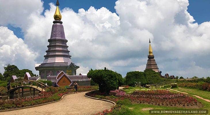 king and queen pagodas at doi inthanon national park