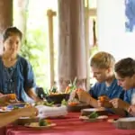 learning the art of carving egetables at khum lanna