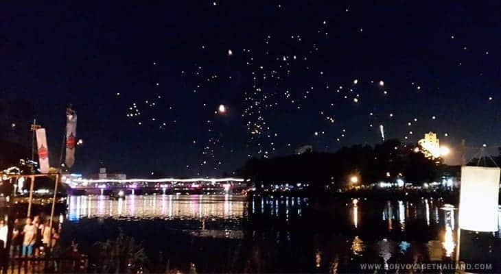 celebrating yeepeng festival by the river