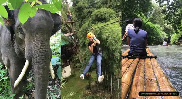 Elephant Sanctuary + Zipline + Bamboo Rafting
