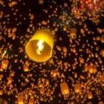 Yee Peng Lantern Floating in the Sky