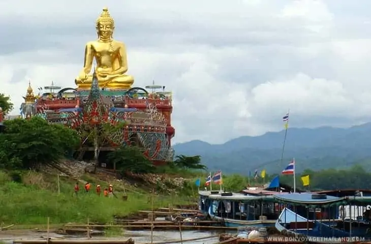 Golden Triangle Sitting Buddha in a Boat 