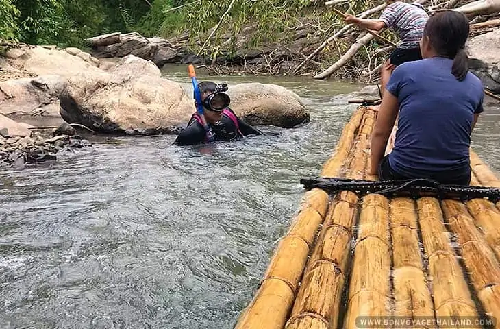 Diver at Bamboo Rafting Mae Wang River