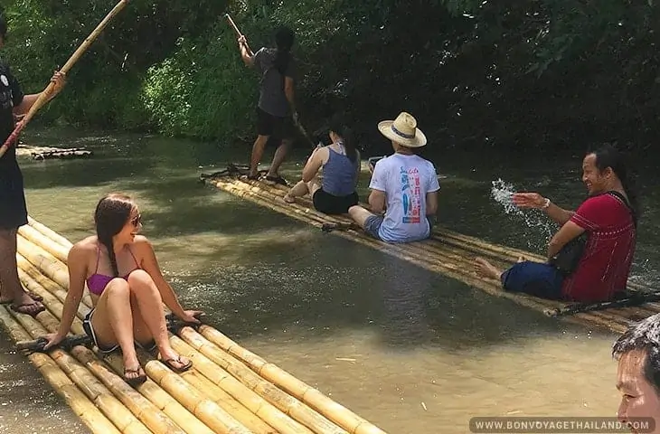 Fun at Bamboo Rafting Mae Wang River