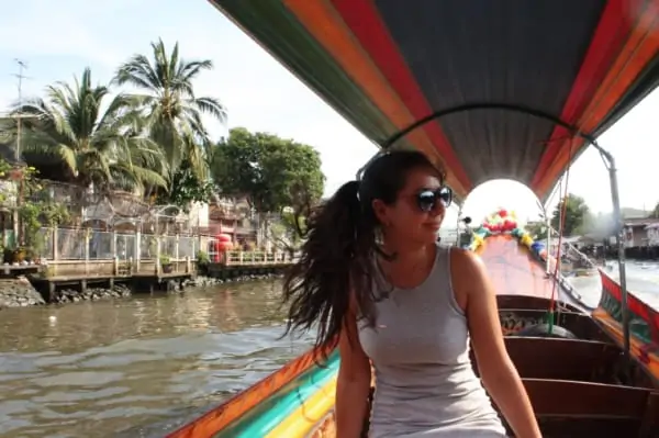 Bangkok Canal Tour Girl on Boat